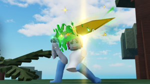 Golden sword character screenshot