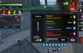 Broken Blade stats screen used for build planning